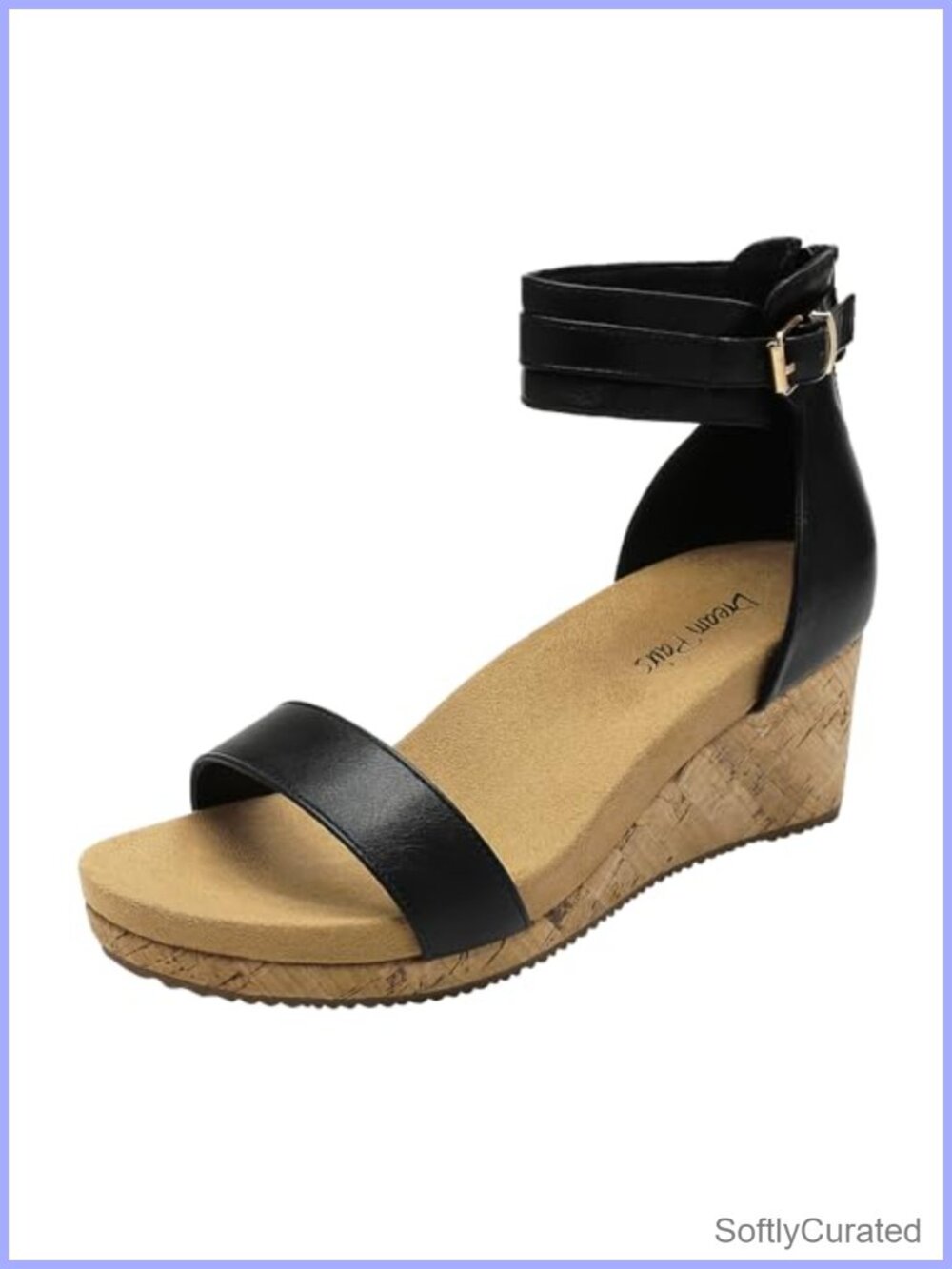 Open Toe Buckle Ankle Strap Platform Wedge Sandals